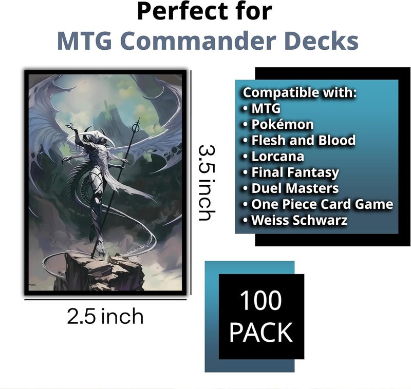 Digital Sorcery Studio Angel Horror Card Game Sleeves - 102 Pack Textured Back - Perfect for MTG Atraxa Praetor's Voice Commander - Custom Art Sleeves for Magic The Gathering and Other Trading Card Games - Image 4